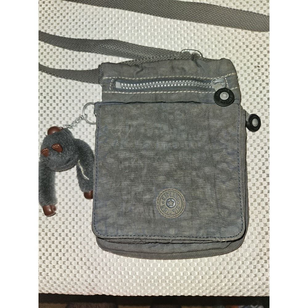 Kipling El Dorado Crossbody Travel Bag Organizer Grey Nylon